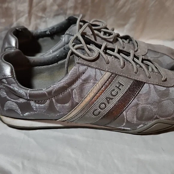 Coach Gray Monogram Sneakers - Picture 3 of 5